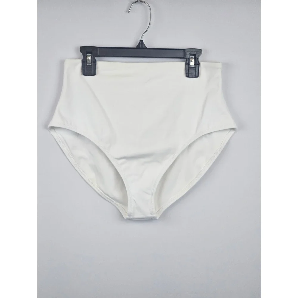 SKIMS Swim White  High Waisted Bottom Size M NEW